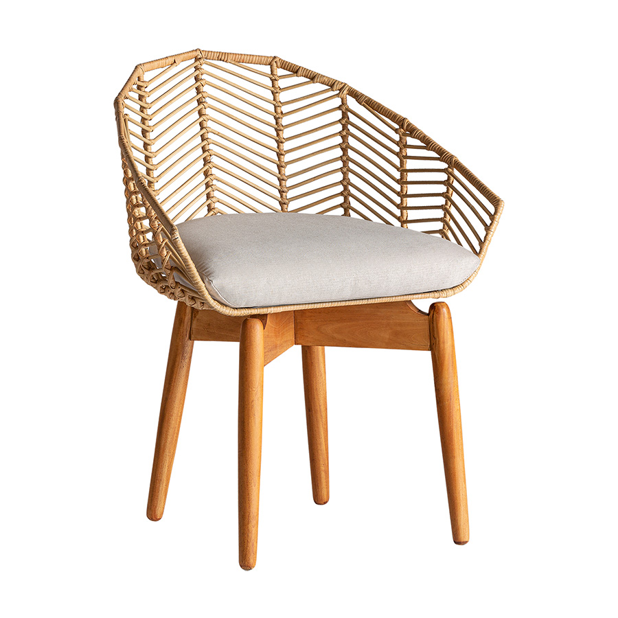 Silla plissé rattan