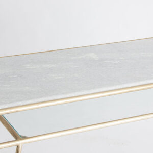 combinado con cristal en color oro y mármol. Producto desmontable.