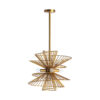 Lámpara de colgar stowe en color oro de estilo art deco. Fabricado en hierro. Producto desmontable.