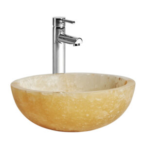 Lavabo altair de estilo contemporáneo fabricado en onix en color marfil.