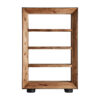Librería crissey de estilo contemporáneo fabricado en madera de pino reciclado en color marrón combinado con madera roble.