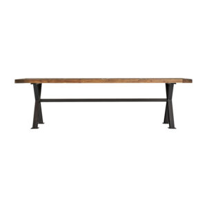 Mesa comedor pinsk en color natural de estilo industrial. Fabricado en madera de pino reciclado combinado con hierro.