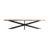 Mesa comedor viborg de estilo industrial fabricado en madera de acacia en color negro con acabado natural combinado con hierro en color marrón. Producto desmontable.