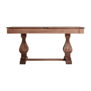 Mesa extensible brandet de estilo colonial fabricado en madera de mango en color marrón. Producto desmontable extensible.