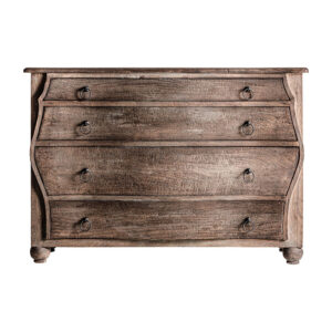Cómoda weyer de estilo colonial fabricado en madera de mango en color marrón combinado con hierro.