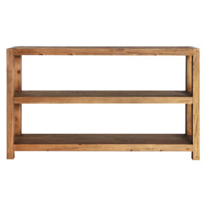 Consola udine de estilo colonial fabricado en madera de olmo reciclado en color marrón con acabado natural.