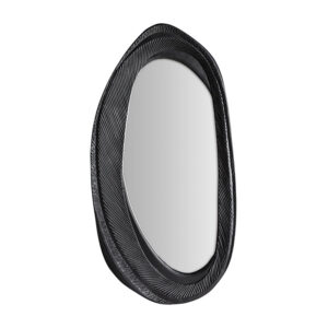 Espejo riley de estilo contemporáneo fabricado en resina en color negro combinado con espejo y hierro.