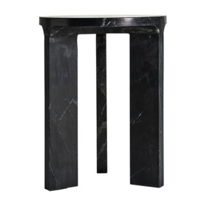 Mesa auxiliar dyrstad de estilo art deco fabricado en mármol en color negra.
