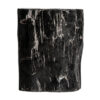 Mesa auxiliar telti de estilo étnico fabricado en madera petrificada en color marrón con acabado envejecido.
