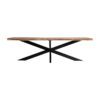 Mesa comedor viborg de estilo industrial fabricado en madera de acacia en color negro combinado con hierro en color marrón. Producto desmontable.