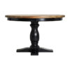 Mesa comedor zenica de estilo provenzal fabricado en madera de olmo en color negro en color natural. Producto desmontable.