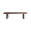 Mesa de centro toigne de estilo contemporáneo fabricado en madera tropical en color marrón con acabado envejecido.