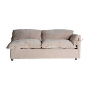 Módulo sofá esquinero Argenta de estilo colonial fabricado en madera de pino en color marrón combinado con madera contrachapada y acrílico en color topo. Producto desenfundable. Compatible con: 30125 30123 30127 31209.