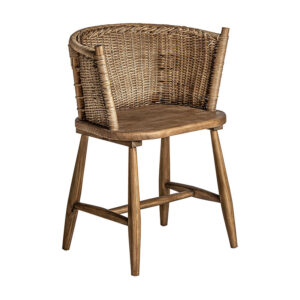 Silla quenza de estilo contemporáneo fabricado en madera de abeto en color marrón.