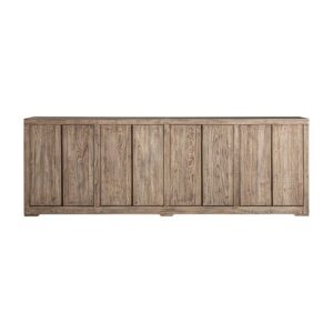 Aparador cotswolds de estilo rústico fabricado en madera de olmo reciclado en color marrón claro con acabado desgastado.