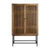Armario xuzhou de estilo oriental fabricado en madera de olmo en color negro combinado con hierro en color marrón.