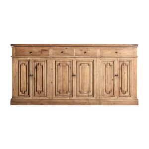 Barra de bar udine de estilo colonial fabricado en madera de olmo reciclado en color marrón con acabado natural. Producto desmontable.