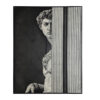 Cuadro Daniel de estilo provenzal fabricado en lienzo en color tonos oscuros con acabado artesanal combinado con madera de pino en color negro.