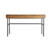 Escritorio nuapa de estilo industrial fabricado en madera de olmo en color negro combinado con hierro en color natural. Producto desmontable.