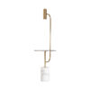 Lámpara de pie de estilo art deco fabricado en hierro en color blanco combinado con mármol en color oro. Producto desmontable.