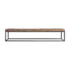 Mesa de centro walding de estilo industrial fabricado en madera recuperada en color marrón combinado con hierro en color negro.