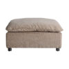 Módulo sofá reposapiés argenta de estilo colonial fabricado en madera de caucho en color marrón combinado con acero y acrílico en color beige. Algodón. Producto desmontable desenfundable.