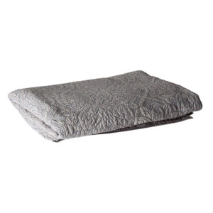 Plaid rectangular shila de estilo provenzal fabricado en algodón en color gris.