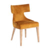Silla dozza de estilo vintage fabricado en tela en color ocre combinado con madera abedul y espuma.