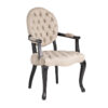 Silla jena en color negro gris de estilo clásico. Fabricado en madera de fresno combinado con lino y espuma.