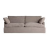 Sofá ferfay de estilo colonial fabricado en lino en color gris combinado con algodón y espuma. Producto desmontable desenfundable.