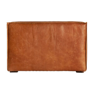 Sofá modular apoyabrazos auburn de estilo vintage fabricado en madera abedul en color marrón combinado con piel en color marrón y espuma. Compatible con: 31305 31306.