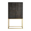 Armario Emly de estilo art deco fabricado en madera de mango en color marrón combinado con latón en color oro.