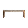 Banco Tassarolo de estilo vintage fabricado en madera de mango en color marrón combinado con fibra natural. Producto desmontable.
