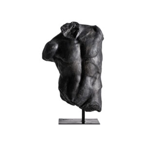 Busto Zeus de estilo provenzal fabricado en resina en color negro. Producto desmontable.