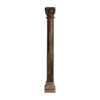 Columna Bastet de estilo étnico fabricado en madera de teka en color marrón con acabado envejecido. Producto desmontable.