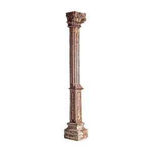 Columna Dasha de estilo étnico fabricado en madera de teka en color tonos en marrón con acabado envejecido.