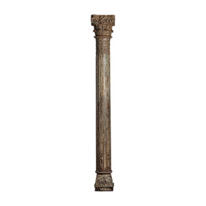Columna Haesel de estilo étnico fabricado en madera de teka en color marrón con acabado envejecido. Producto desmontable.