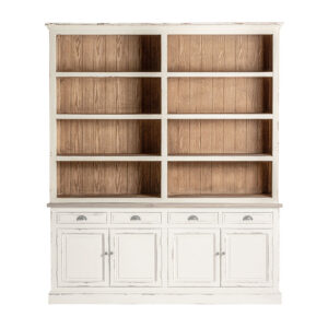 Estanteria Pivka de estilo provenzal fabricado en madera de olmo en color blanco roto. Compatible con: 29462.