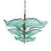 Lámpara de colgar Mezzola de estilo vintage fabricado en cristal en color verde combinado con hierro en color bronce. Producto desmontable.