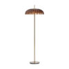Lámpara de pie Amberis de estilo art deco fabricado en cristal en color marrón oro combinado con acero en color oro. Producto desmontable.