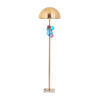 Lámpara de pie Inch de estilo art deco fabricado en hierro en color multicolor combinado con mármol y cristal. Producto desmontable.