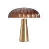 Lámpara de sobremesa Pierre de estilo art deco fabricado en cristal en color marrón combinado con acero en color oro. Producto desmontable.