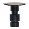 Mesa auxiliar Sauris de estilo rústico fabricado en madera tropical en color negro en color natural.