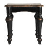 Mesa auxiliar Zenica de estilo provenzal fabricado en madera de olmo en color negro en color natural. Producto desmontable.