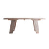Mesa comedor rectangular hassi de estilo étnico fabricado en madera de mango en color blanco roto con acabado envejecido. Producto desmontable.