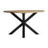 Mesa comedor Viborg de estilo industrial fabricado en madera de mango en color negro combinado con hierro en color natural. Producto desmontable.