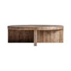 Mesa de centro Norvik de estilo clásico fabricado en madera de olmo en color marrón.