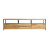 Mueble tv Celle de estilo colonial fabricado en madera de mango en color negro combinado con hierro en color natural.
