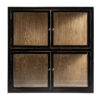 Vitrina modular Bern de estilo colonial fabricado en madera de olmo en color negro combinado con cristal en color transparente. Compatible con: 27009.