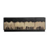 Aparador allevard de estilo art deco fabricado en madera dm en color negro combinado con latón en color marrón.